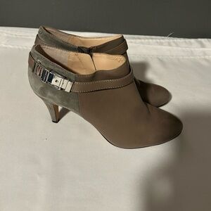 Vince Camuto Taupe and Olive Heeled Boots